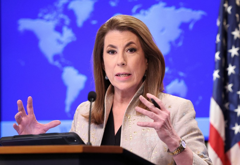 Người phát ngôn Bộ Ngoại giao Mỹ Tammy Bruce. Ảnh: Reuters