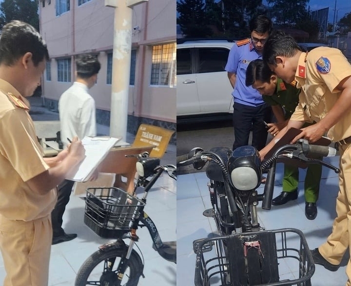 Cơ quan điều tra tạm giữ chiếc xe đạp điện và một số vật dụng liên quan của cháu Tr. để phục vụ công tác điều tra. Ảnh: VTC News