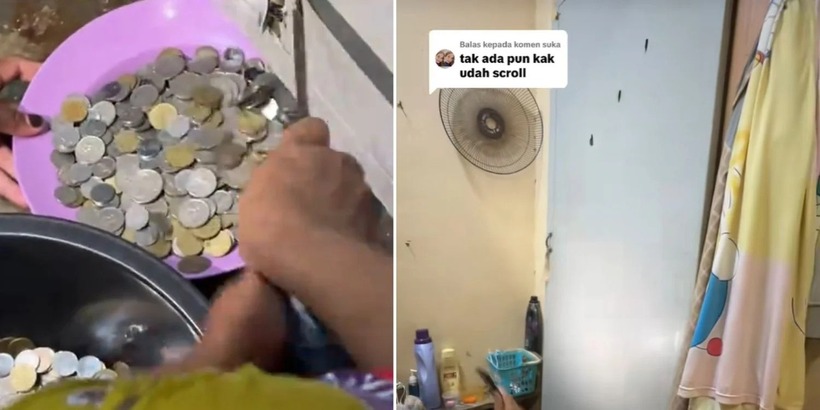 Những clip ghi lại việc người phụ nữ phát hiện "quỹ đen" của chồng giấu bên trong cánh cửa nhà vệ sinh đã thu hút 8,3 triệu lượt xem. Ảnh chụp màn hình