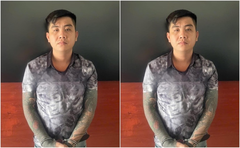 Trần Lâm Hoàng Thái tại cơ quan công an. (Ảnh: Tiền phong)