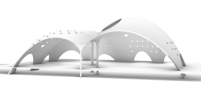 Nếu thu toàn bộ công trình nhỏ lại bằng quả trứng, thì vỏ mái vòm còn mỏng hơn vỏ quả trứng