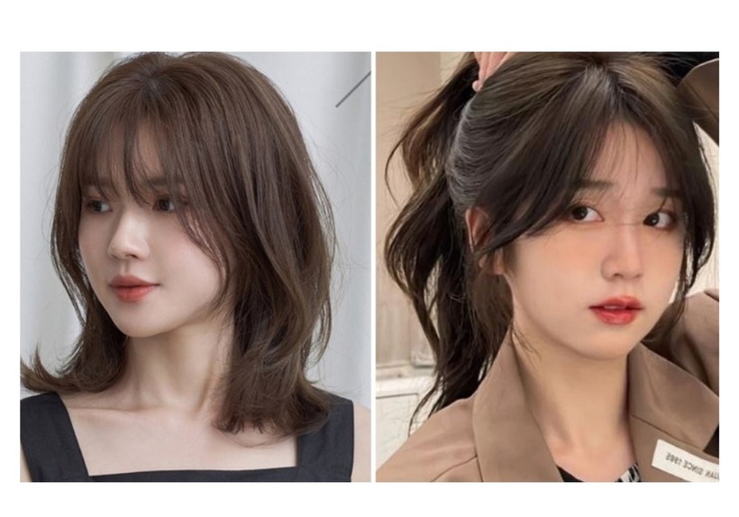 Phần mái được tỉa mỏng, lưa thưa, không che phủ hoàn toàn trán, tạo sự thông thoáng và giúp khuôn mặt bớt bầu bĩnh.