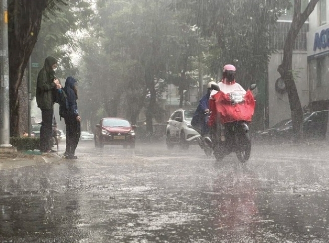 Cảnh báo mưa lớn ở khu vực Bắc Bộ và Thanh Hóa. Ảnh: Thanh niên