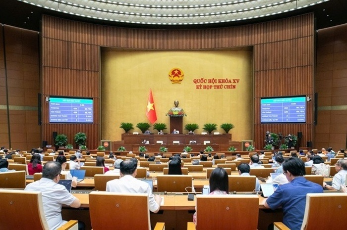 Đại biểu Quốc hội biểu quyết thông qua Nghị quyết của Quốc hội về cơ chế, chính sách phát triển kinh tế tư nhân. Ảnh: Media Quốc hội.