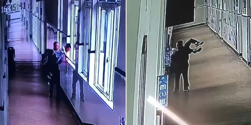 Hình ảnh cho thấy thầy giáo đe doạ nam sinh. Ảnh: MS News.