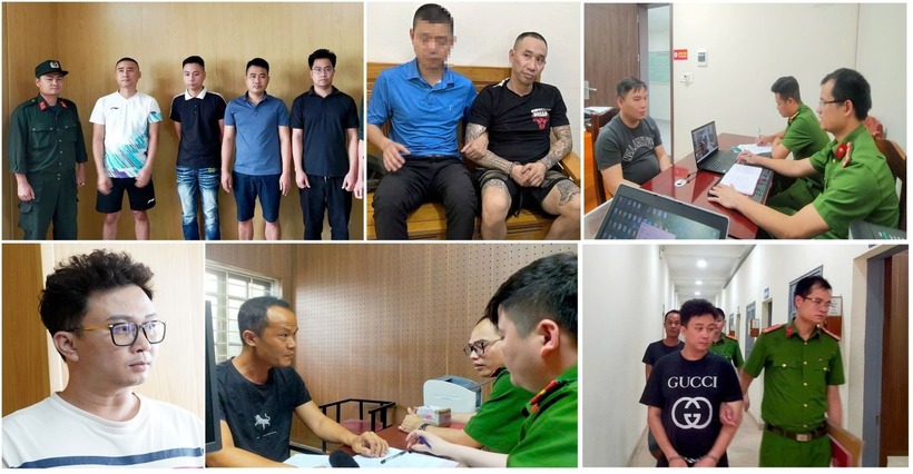 Các đối tượng liên quan đến đường dây bị bắt giữ. (Ảnh: Công an tỉnh Thanh Hóa)