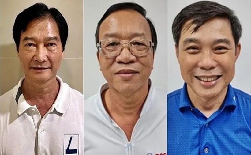 Cựu chủ tịch Tập đoàn Tuấn Ân (bên trái) và 2 cựu Giám đốc Điện lực Bình Thuận. (Ảnh: VTC News)