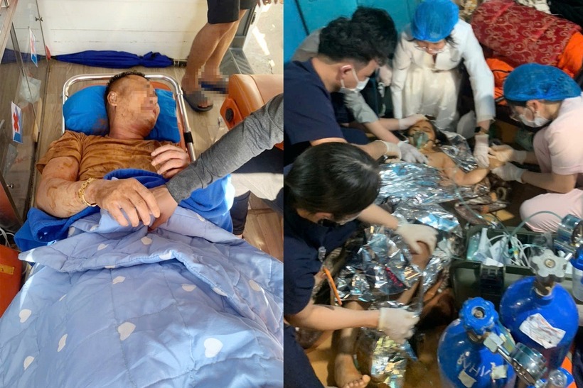 Hai nạn nhân được các lực lượng chức năng giải cứu thành công từ giếng sâu hơn 30m. (Ảnh: Dân trí)