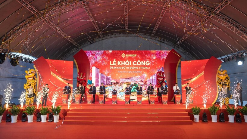 Lễ khởi công dự án Khu đô thị Đường 3 Tháng 2 tại phường 10 và 11, Thành phố Vũng Tàu (Ảnh: Ánh Dương)