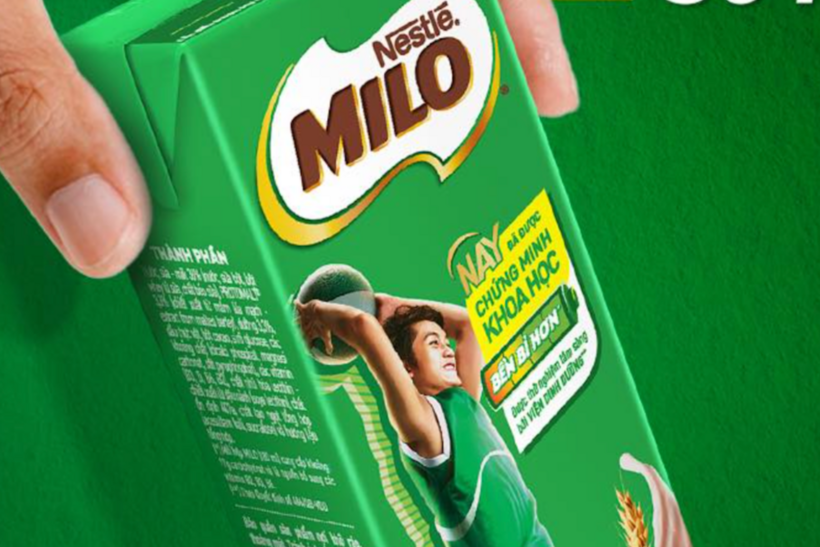 Dòng chữ quảng cáo trên bao bì sản phẩm sữa milo liên quan đến báo cáo thử nghiệm lâm sàng của Viện Dinh dưỡng Quốc gia gây xôn xao dư luận thời gian vừa qua