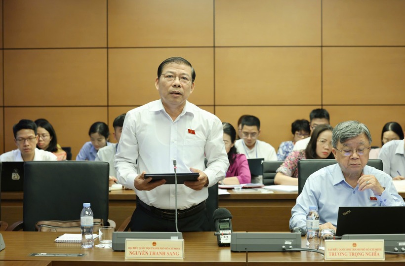 ĐBQH Nguyễn Thanh Sang nêu ý kiến tại tổ (Ảnh: Q.P).
