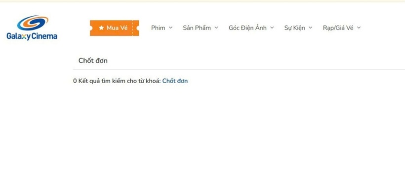 Không tìm thấy phim Chốt Đơn trên trang web của nhà phát hành Galaxy. Ảnh: Dân Trí