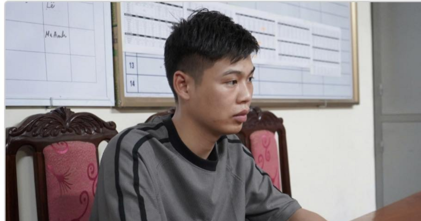 Hoàng Văn Khởi tại cơ quan công an. (Ảnh: Công an tỉnh Bắc Kạn)