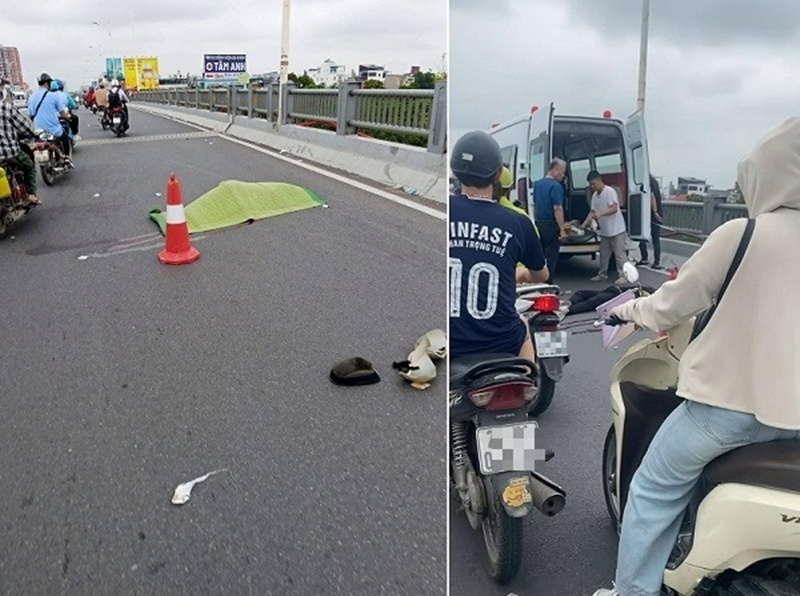 Hiện trường xảy ra vụ tai nạn. Ảnh: Báo Sức khỏe và Đời sống.