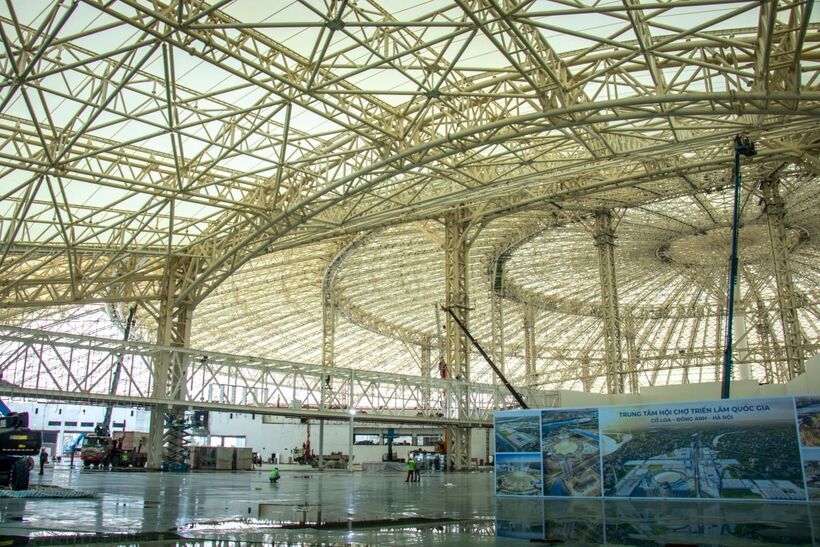 Phá kỷ lục tiến độ, Trung tâm Triển lãm Quốc gia - biểu tượng phát triển mới của Thủ đô lộ diện - 3