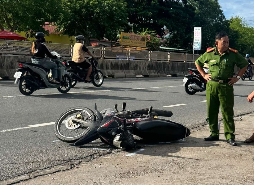 Chiếc xe máy của nạn nhân. Ảnh: Lao động