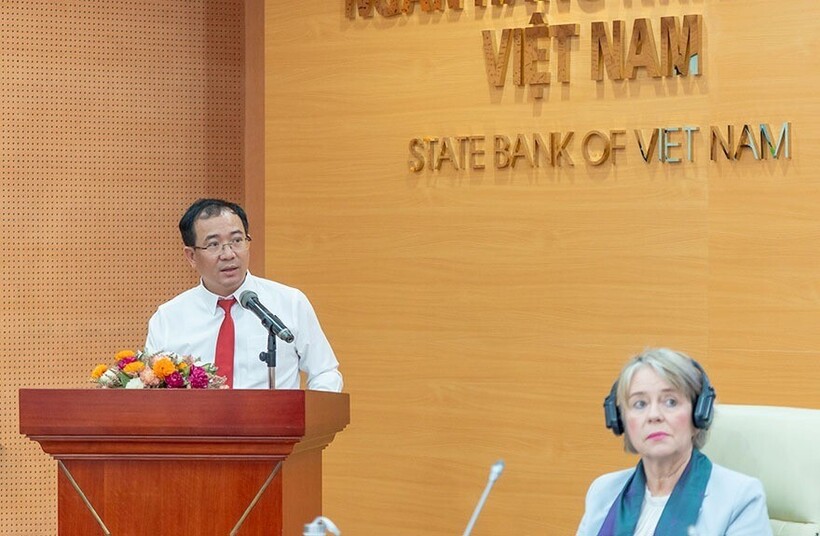 Ông Đoàn Ngọc Lưu - Phó Tổng Giám đốc Agribank chia sẻ tại Tọa đàm.