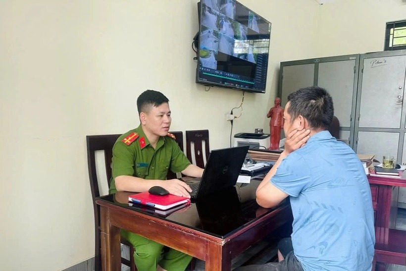 Đối tượng C. tại cơ quan công an. (Ảnh: Dân trí)