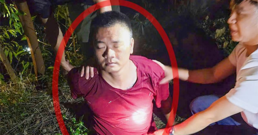 Lực lượng Công an phát hiện, bắt giữ đối tượng Nguyễn Văn Thụ khi đang lẩn trốn tại xã Lục Sơn, huyện Lục Nam, tỉnh Bắc Giang. (Ảnh: Công an tỉnh Bắc Giang)