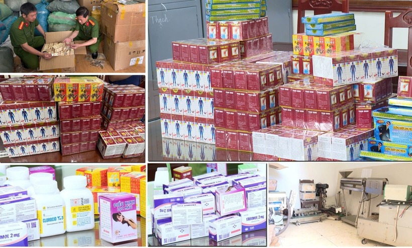 Sản phẩm thuốc giả cơ quan chức năng thu giữ được. (Ảnh: Cơ quan công an)