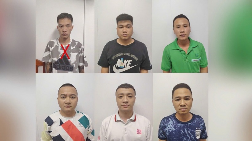 Đối tượng cầm đầu Nguyễn Hữu Phi (X) và các đối tượng trong đường dây đánh bạc. (Ảnh: Công an tỉnh Thanh Hóa)