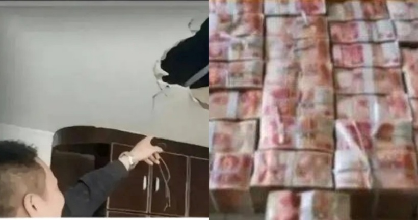 Ông Lý đã bị sốc bởi vì bên trong có giấu rất nhiều tiền mặt. Ảnh: Sohu.
