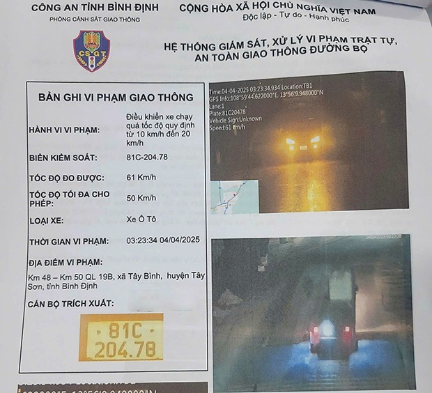 Hình ảnh phương tiện vi phạm được camera ghi lại. (Ảnh: Báo Xây dựng)
