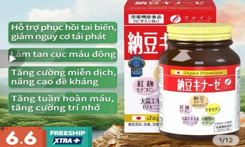 Thực phẩm chức năng Natto Kinase 4000fu trên Shopee.