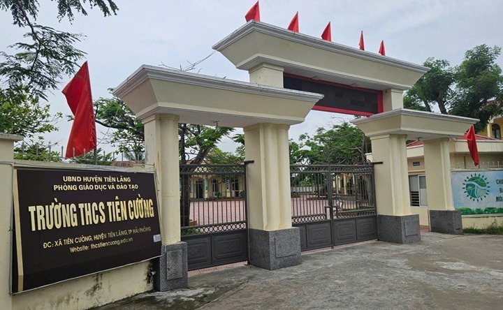 Trường THCS Tiên Cường. Ảnh: Công an Nhân dân