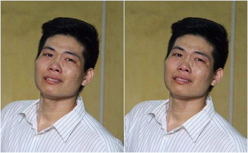 Sơn khóc lớn và gửi lời xin lỗi đến gia đình nạn nhân và gia đình mình. (Ảnh: Pháp luật Việt Nam)