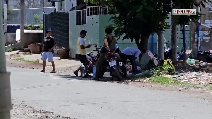 Hiện trường nơi người đàn ông bị ngã và tử vong. Ảnh: Pháp Luật TP.HCM