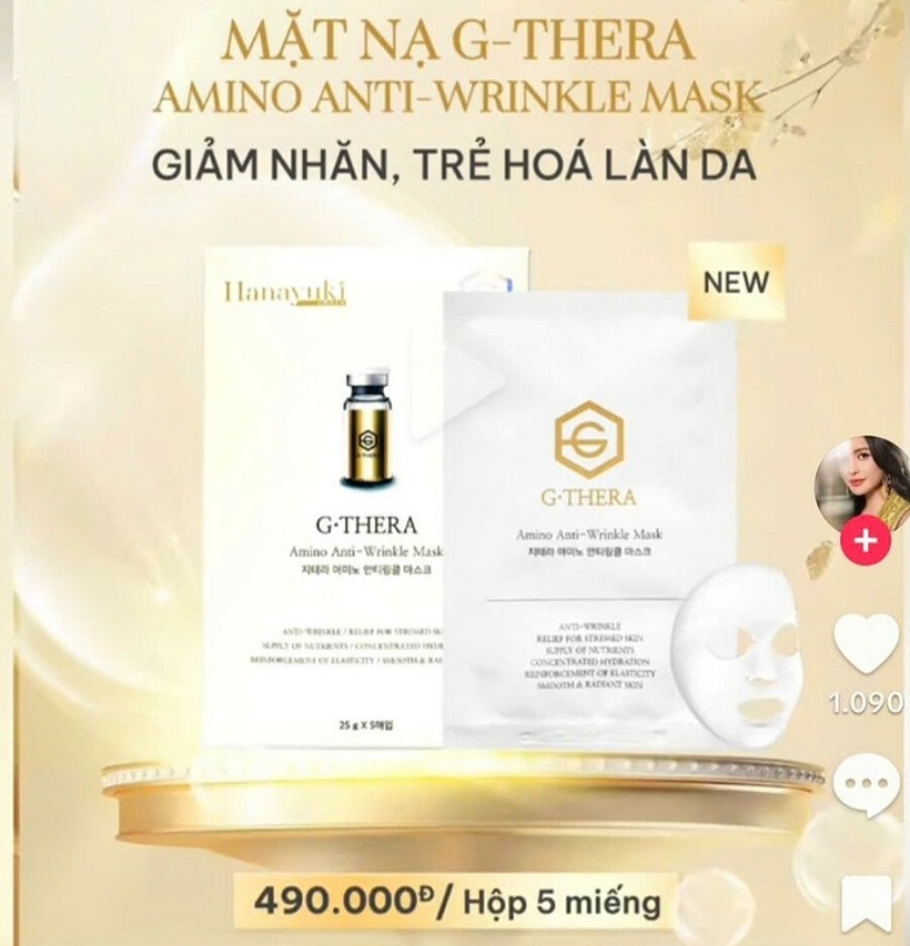 Mặt nạ do Đoàn Di Băng quảng cáo bị thu hồi. Ảnh: VnExpress