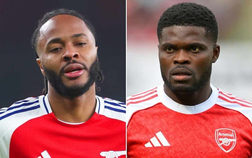Sterling sẽ trở lại Chelsea nơi anh còn hợp đồng đến 2027 còn Partey đang đàm phán hợp đồng mới. Ảnh: SunSport.