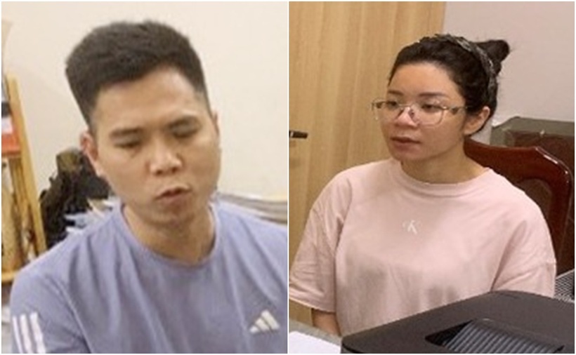 Nguyễn Quốc Hùng và Bùi Thị Thanh Nga. (Ảnh: Cơ quan công an)