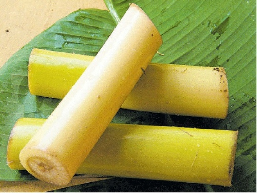 Hàm lượng kali trong nõn chuối giúp tăng cường cơ tim.