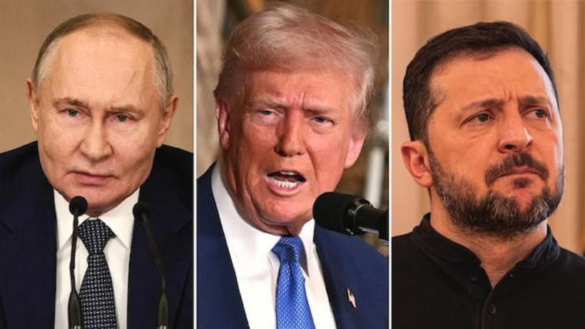 Tổng thống Nga Vladimir Putin, Tổng thống Mỹ Donald Trump và Tổng thống Ukraine Volodymyr Zelensky. Ảnh: Getty