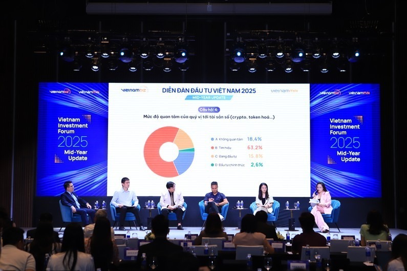 Các chuyên gia, nhà quản lý tham gia thảo luận diễn đàn với chủ đề "Tài sản mã hóa & Blockchain: Cửa ngỏ mới cho nhà đầu tư - Hướng tới thị trường chuyên nghiệp và minh bạch". (Ảnh: PLVN)