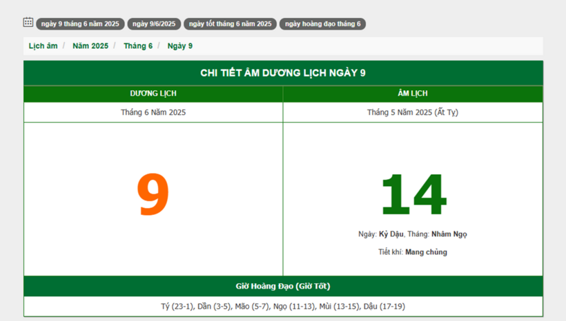 Hôm nay (9/6/2025), có phải ngày đẹp không? - 1