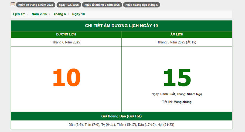 Hôm nay (10/6/2025), có phải ngày đẹp không? - 1