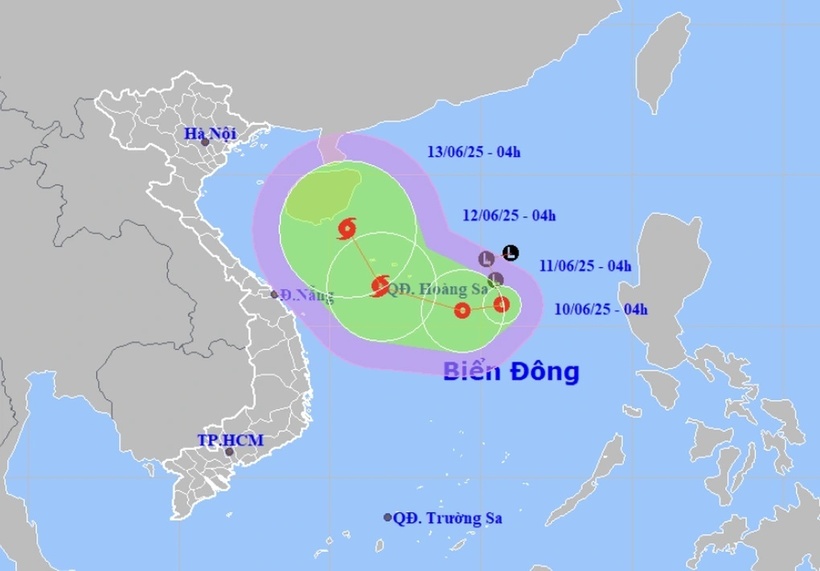 Dự báo áp thấp nhiệt đới có thể mạnh lên thành bão số 1. Ảnh: KTTV