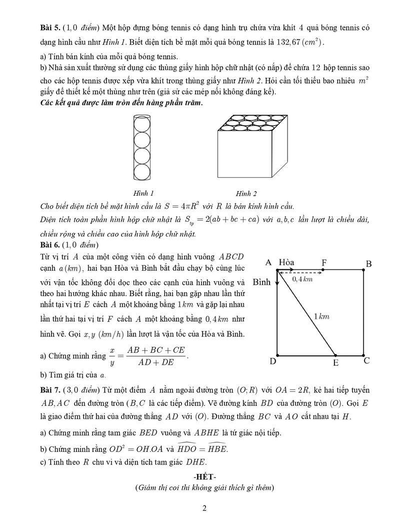 Đề thi môn Toán vào 10 THPT 2025 ở TP.HCM.
