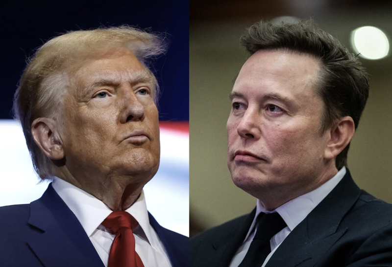 Tỷ phú công nghệ Elon Musk và Tổng thống Mỹ Donald Trump. Ảnh: Getty