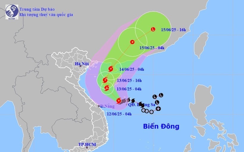 Dự kiến đường đi của cơn báo số 1