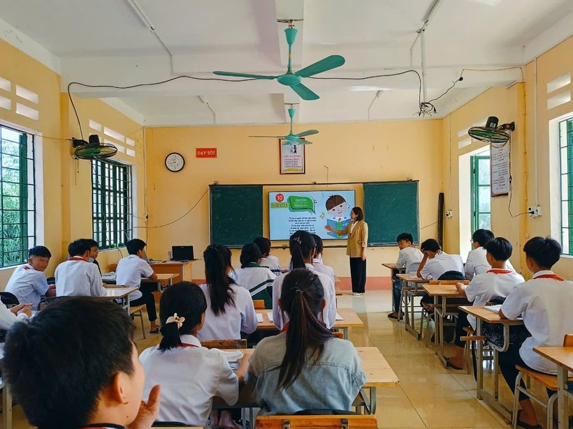 Hình ảnh tiết học tại một trường THCS trên địa bàn huyện Bắc Hà. Ảnh: VietNamnet