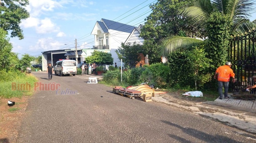 Hiện trường xảy ra vụ tai nạn. Ảnh: Báo Bình Phước.