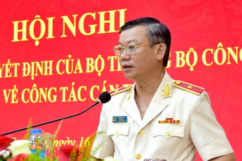 Thiếu tướng Vũ Như Hà khi phát biểu nhận nhiệm vụ. (Ảnh: VnExpress)