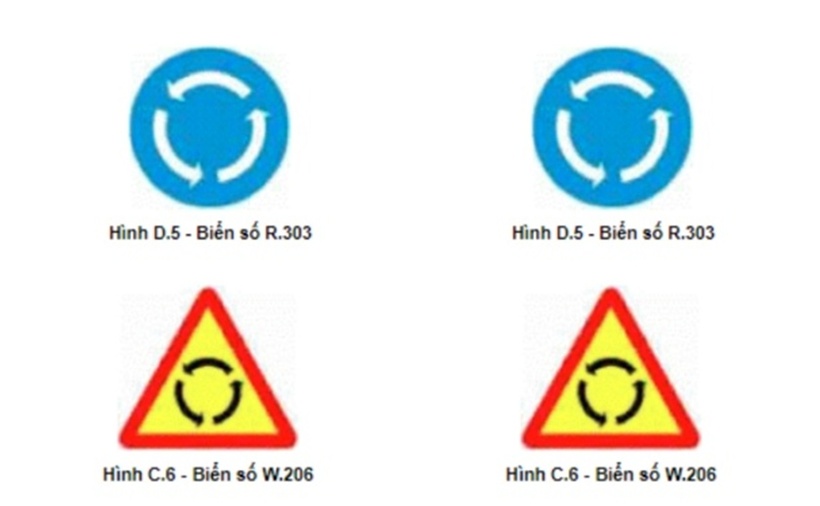 Biển báo vòng xuyến.