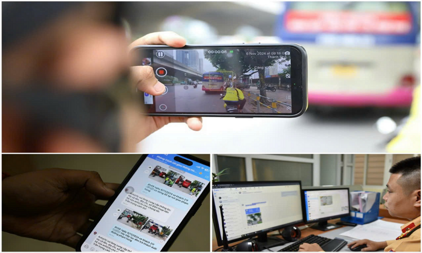 Người dân ghi hình vi phạm TTATGT gửi phản ánh đến CSGT thông qua Trang Zalo OA “Phòng Cảnh sát giao thông Hà Nội”.