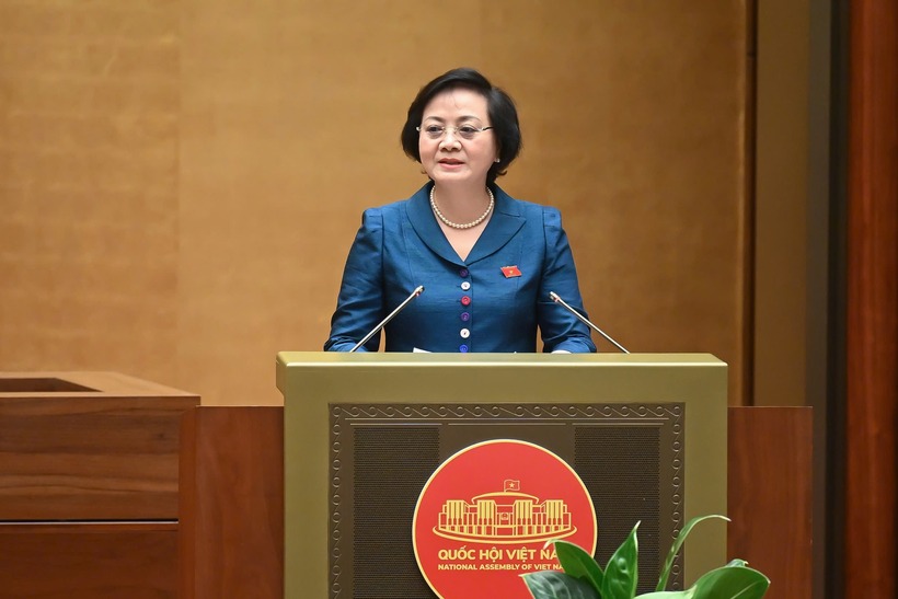 Bộ trưởng Bộ Nội vụ Phạm Thị Thanh Trà. (Ảnh: Media Quốc hội)