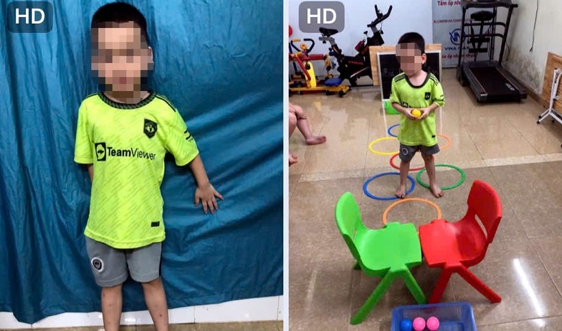 Hình ảnh bé trai trước khi rời Trung tâm can thiệp V.. (Ảnh: VietnamNet)